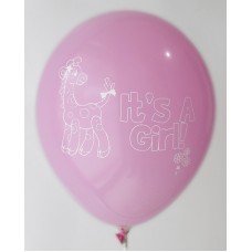 Rose It's A Girl Printed Balloons